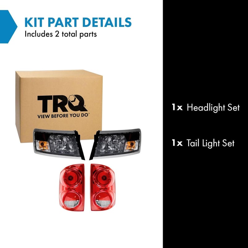 TRQ Lighting Kit Driver & Passenger Side CH2518127 CH2519127 CH2818104 CH2819104 Compatible with 2008-2010 Dodge Dakota 2011 Ram - Image 2